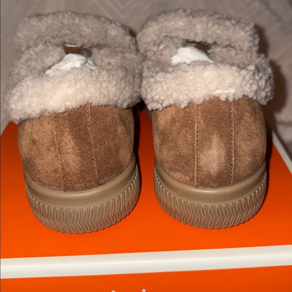 NWT VOILE BLANCHE PAN Genuine Shearling Loafer in Brown - Picture 11 of 15